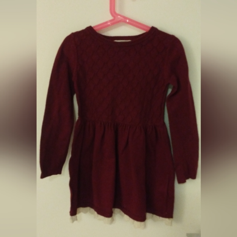 H&M Girls Deep Red Knit Sweater